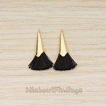 PD.1259-01 // Silk Gold Plated Simple Corn Top Small Tassel Pendant, 2 Pc