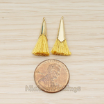 PD.1259-01 // Silk Gold Plated Simple Corn Top Small Tassel Pendant, 2 Pc