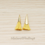 PD.1259-01 // Silk Gold Plated Simple Corn Top Small Tassel Pendant, 2 Pc