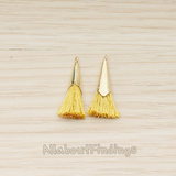 PD.1259-01 // Silk Gold Plated Simple Corn Top Small Tassel Pendant, 2 Pc