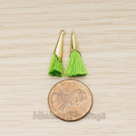 PD.1259-01 // Silk Gold Plated Simple Corn Top Small Tassel Pendant, 2 Pc