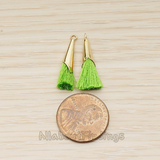 PD.1259-01 // Silk Gold Plated Simple Corn Top Small Tassel Pendant, 2 Pc