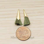 PD.1259-01 // Silk Gold Plated Simple Corn Top Small Tassel Pendant, 2 Pc