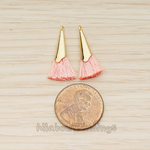 PD.1259-01 // Silk Gold Plated Simple Corn Top Small Tassel Pendant, 2 Pc