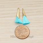 PD.1259-01 // Silk Gold Plated Simple Corn Top Small Tassel Pendant, 2 Pc