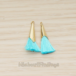 PD.1259-01 // Silk Gold Plated Simple Corn Top Small Tassel Pendant, 2 Pc