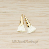 PD.1259-01 // Silk Gold Plated Simple Corn Top Small Tassel Pendant, 2 Pc