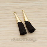 PD.1259-02 // Silk Gold Plated Simple Corn Top Tassel Pendant, 2 Pc