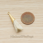 PD.1259-02 // Silk Gold Plated Simple Corn Top Tassel Pendant, 2 Pc