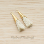 PD.1259-02 // Silk Gold Plated Simple Corn Top Tassel Pendant, 2 Pc