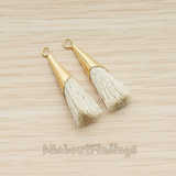 PD.1259-02 // Silk Gold Plated Simple Corn Top Tassel Pendant, 2 Pc