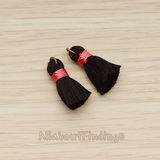 PD.1261 // Silk Oring and Silk Band Tassel Pendant, 2 Pc