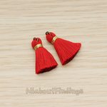 PD.1261 // Silk Oring and Silk Band Tassel Pendant, 2 Pc