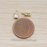 PD.1266 // Mini Framed Cubic Zirconia Pendant, 2 Pc