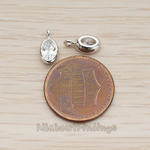 PD.1266 // Mini Framed Cubic Zirconia Pendant, 2 Pc