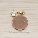 PD.1266 // Mini Framed Cubic Zirconia Pendant, 2 Pc