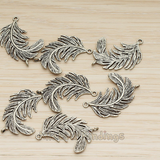 PD.1270 // Brush Textured Curved Feather Pendant, 2 Pc