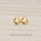 PD.1289-01 // Cubic Setting Ladybug Closed Wing Pendant, 2Pc