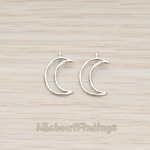 PD.1293 // Simple Line Animated Moon Pendant, 2Pc