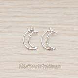 PD.1293 // Simple Line Animated Moon Pendant, 2Pc