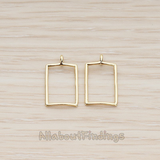 PD.1294 // Simple Line Rectangle Pendant, 2Pc