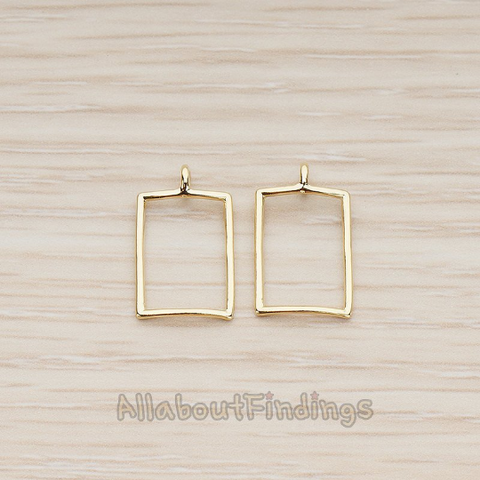 PD.1294 // Simple Line Rectangle Pendant, 2Pc