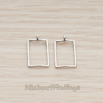 PD.1294 // Simple Line Rectangle Pendant, 2Pc