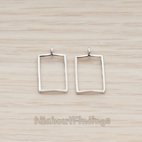 PD.1294 // Simple Line Rectangle Pendant, 2Pc