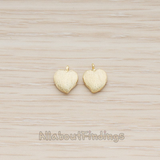 PD.1296 // Brushed Cute Apple Shaped Heart Pendant, 2Pc