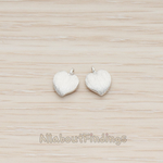 PD.1296 // Brushed Cute Apple Shaped Heart Pendant, 2Pc