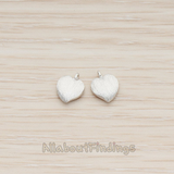 PD.1296 // Brushed Cute Apple Shaped Heart Pendant, 2Pc