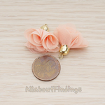 PD.1299 // Flower Petal Shaped Bell Cab Silk Tassel Pendant, 2 Pc