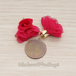 PD.1299 // Flower Petal Shaped Bell Cab Silk Tassel Pendant, 2 Pc