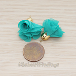 PD.1299 // Flower Petal Shaped Bell Cab Silk Tassel Pendant, 2 Pc