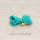 PD.1299 // Flower Petal Shaped Bell Cab Silk Tassel Pendant, 2 Pc