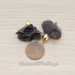 PD.1299 // Flower Petal Shaped Bell Cab Silk Tassel Pendant, 2 Pc