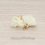 PD.1299 // Flower Petal Shaped Bell Cab Silk Tassel Pendant, 2 Pc