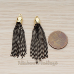 PD.1301 // Chain Gold Plated Bell Cab Tassel Pendant, 2 Pc