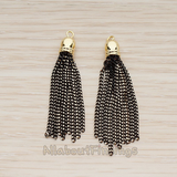 PD.1301 // Chain Gold Plated Bell Cab Tassel Pendant, 2 Pc