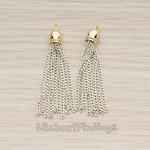 PD.1301 // Chain Gold Plated Bell Cab Tassel Pendant, 2 Pc