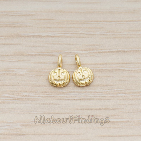 PD.1303 // Mini Halloween Pumkin Pendant, 2 Pc