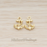 PD.1308 // Anchor with Rope Pendant, 2 Pc