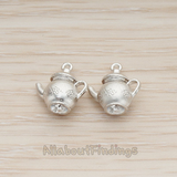 PD.1313 // Antique Teapot Pendant, 2 Pc