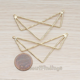 PD.1330 // Geometric Multi Triangle Textured Connector Pendant, 2 Pc