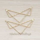 PD.1330 // Geometric Multi Triangle Textured Connector Pendant, 2 Pc