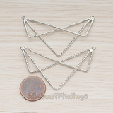 PD.1330 // Geometric Multi Triangle Textured Connector Pendant, 2 Pc