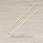 PD.1334-02 // Simple Cube Tube Bar with Two Rings on top Large Connector Pendant, 2 Pc