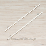 PD.1334-02 // Simple Cube Tube Bar with Two Rings on top Large Connector Pendant, 2 Pc