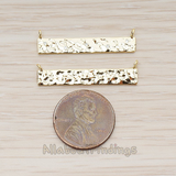 PD.1338 // Hammered Texture Cubic Setting Rectangle Bar Connector Pendant, 1 Pc