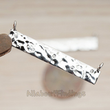 PD.1338 // Hammered Texture Cubic Setting Rectangle Bar Connector Pendant, 1 Pc